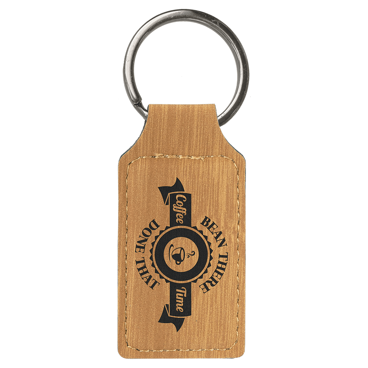 Rectangle Leatherette Keychain