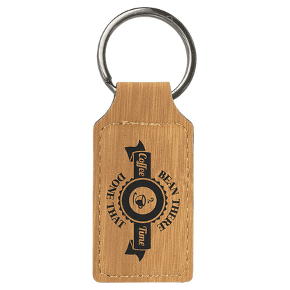 Rectangle Leatherette Keychain