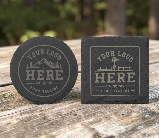 Custom Logo Slate Coasters