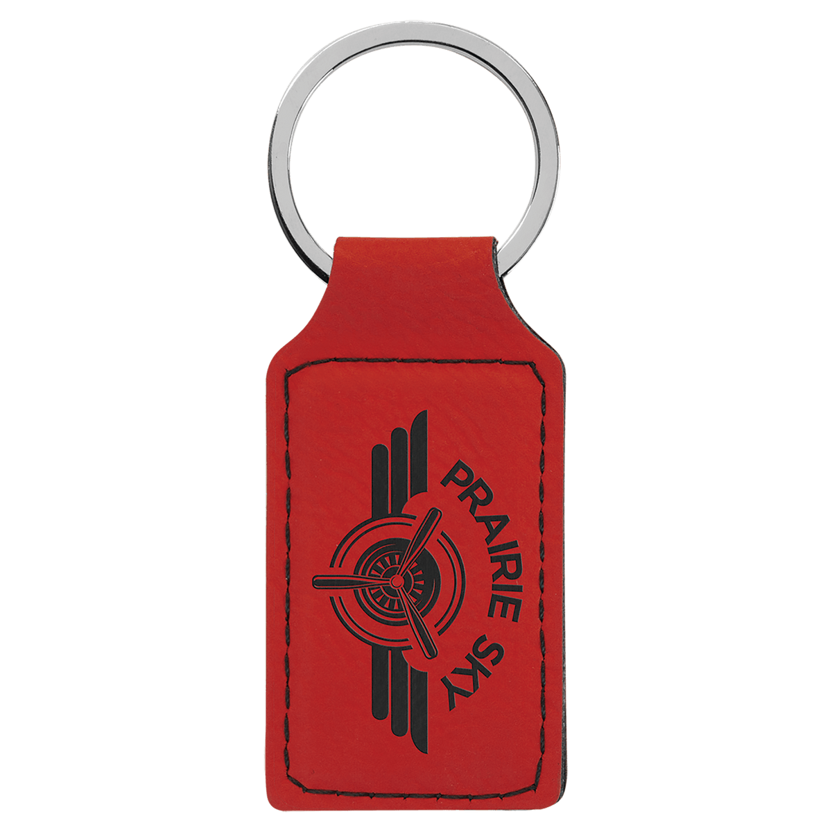 Rectangle Leatherette Keychain