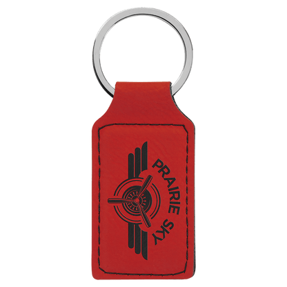 Rectangle Leatherette Keychain