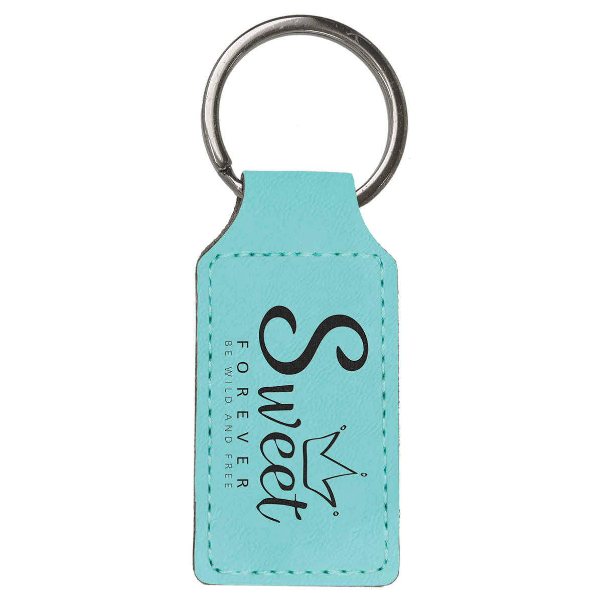 Rectangle Leatherette Keychain