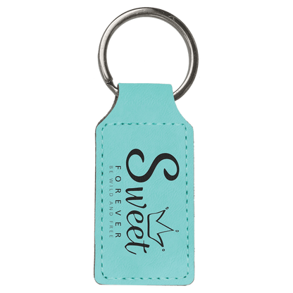 Rectangle Leatherette Keychain